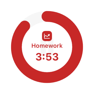 Small widget showing the Homework ring counting down from 3:53
